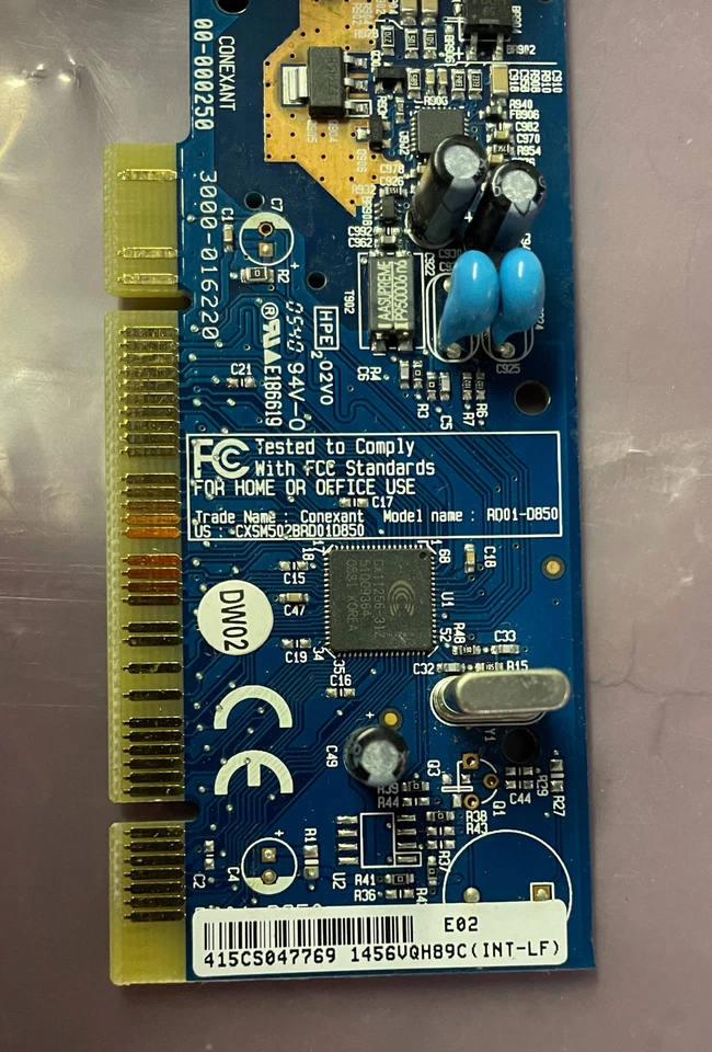 CONEXANT 3000-016220 PCI MODEM BOARD 00-000250 F4-4 - Image 2 of 4