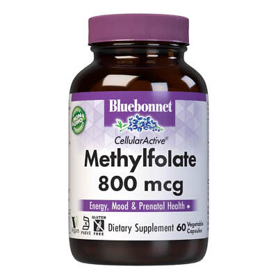 Bluebonnet Cellularactive Methylfolate 800 Mcg 60 Vegetable Capsules, Vegan