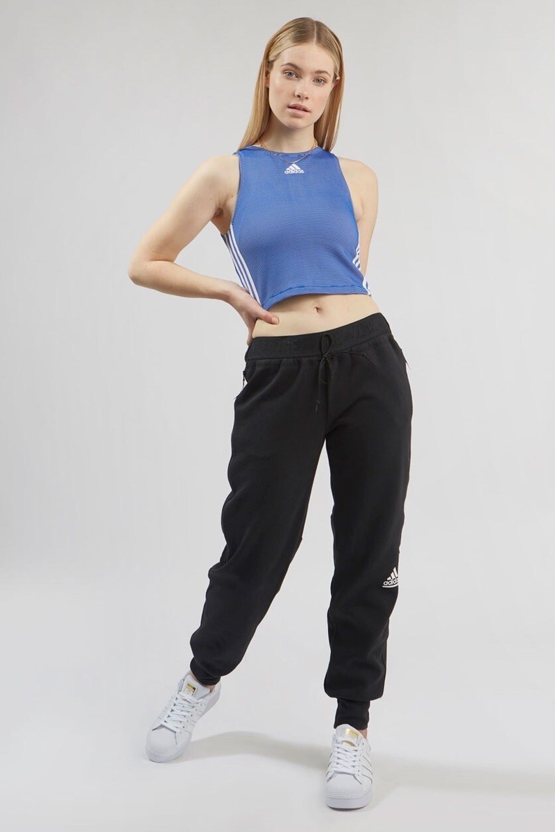 adidas Women's Zippable Ribbed Tank Top Blue | eBay