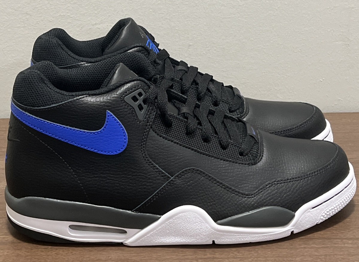 Nike Flight Legacy Men's Black Blue Leather Basketball Shoes
