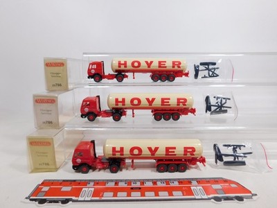 3x H0 1:87 25 786 Liquid Gas Semi-Trailer Mercedes Hoyer Mint Box #CZ12-0.5