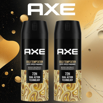 Axe Gold Temptation Deodorant Body Spray 2 Pack 150ml Exotic Spiced 72H