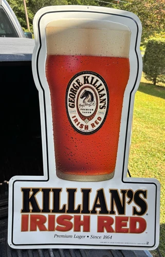 Vintage - Killian's Irish Red Embossed Metal Beer Sign - 20" x 30" - Man Cave