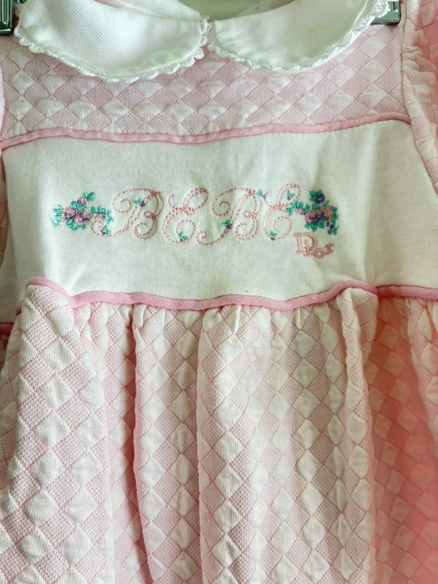 Christian Baby Dior 9 Month Baby Romper Vintage Pink Floral