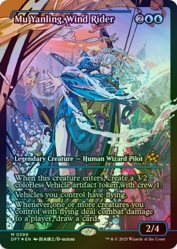 1 x Mu Yanling, Wind Rider - Showcase (Anime) - Foil - Aetherdrift - LP - MTG