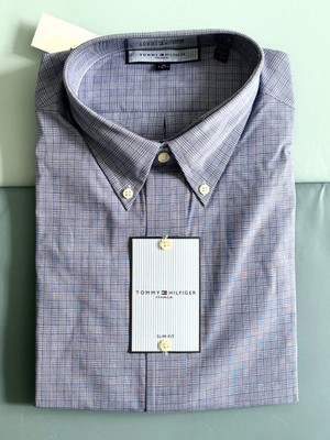60% Off NEW Tommy Hilfiger Mens Atlantic Dress Shirt Slim Fit Classic 16 32/33