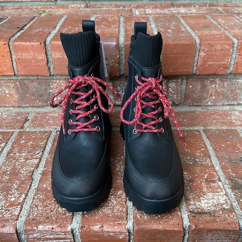 Nurture Whitney Water Resistant Leather Lace-Up Platform Boots Women's Size 8 - Picture 2 of 8