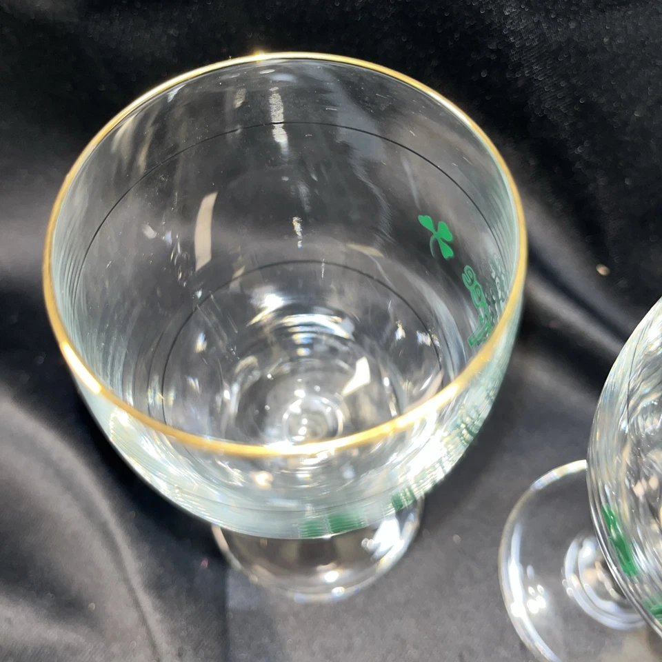 Juego de 2 vasos de café irlandeses Cristal D'Arque con adornos dorados Foto 3 de 4