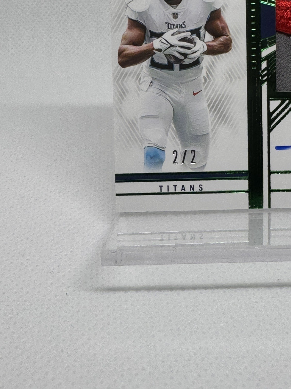 Tyjae Spears 2023 Panini Flawless Symbolic RC Nike Logo Patch Auto 2/2 Titans view 4