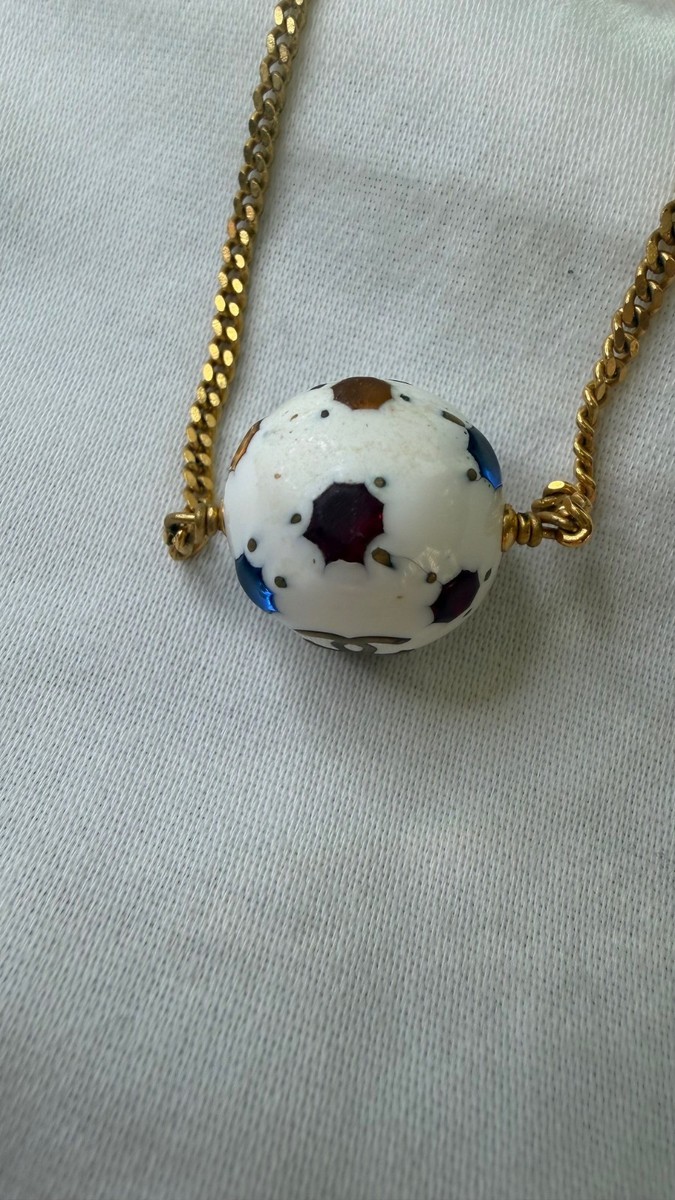 Chanel vintage soccer ball necklace in gold | eBay