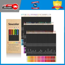 Soucolor 72Color Colored Pencils Set for Adult Coloring, Sketching & Blending