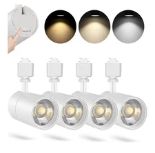 VANoopee LED Track Lighting Dimmable 4 Pack 3-Color 30W H Bright 3000 Lumens