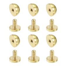 12x7mm Round Studs Rivet Purse Handbag Feet Nails Brass Leather Craft DIY 6pcs