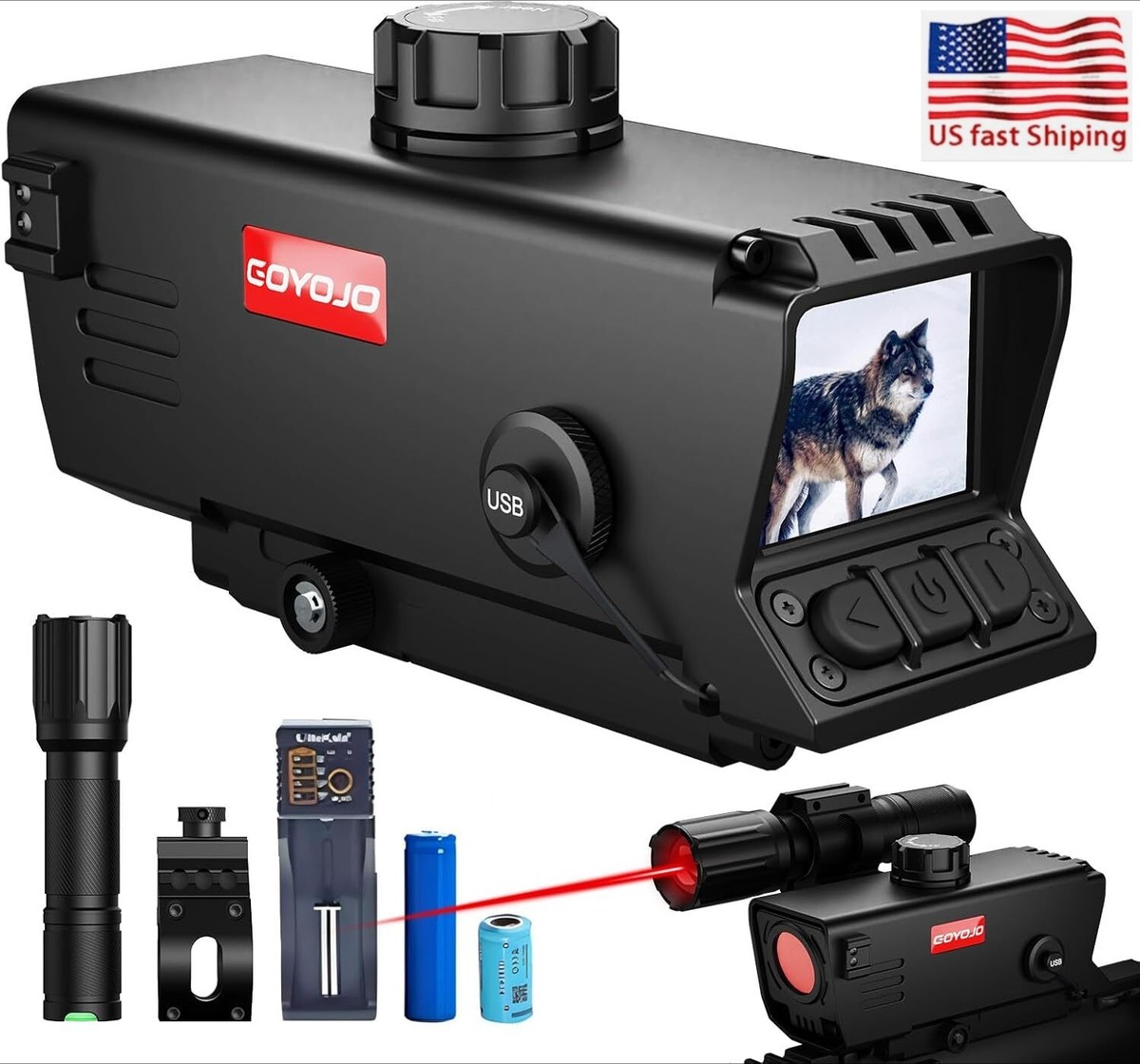 Night Vision Rifle Scope Red Dot Optical Sight Infrared 7XZoom