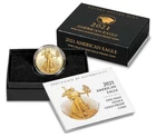 2021-W $25 1/2-oz Proof T2 American Gold Eagle w/ Box, OGP &COA