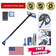 Telescoping Ice Scraper and Heavy Duty Snow Brush - Efficient Winter Tool