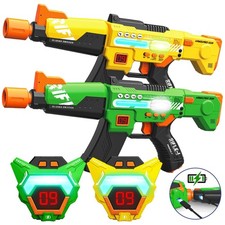 Safe  Durable Laser Tag Guns with Vests - 2 Player Pack