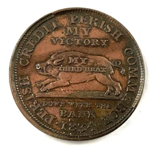 1834 Hard Times Token "My Experiment/Running Boar" HT-9 Ch - AU