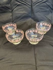 Set of 4 Vintage Pyrex Pink Gooseberry Clear Glass Dessert Sherbet Bowls