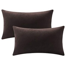 Decorative Pillow Cases 12x20: 2 Pack 20" x 12" Pack of 2 Chocolate Brown