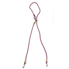 Hands-Free Dog Leash Nylon Pets Training Walking Leash For 2 Dogs Purple JACP