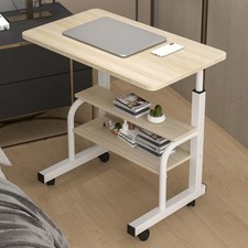 Stand Up Laptop Desk Adjustable Height Computer Table Office Workstation w/Wheel