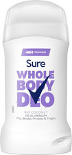 Sure Rio Coconut Whole Body Deodorant women's deodorant stick with a fresh...