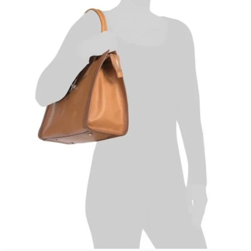 Bolso de hombro CAVALCANTI de cuero de diseñador italiano marrón de lujo atemporal - Imagen 14 de 14