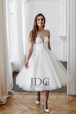 Simple chic short wedding dress wedding dress 32-60 N. Measure civil service dress White