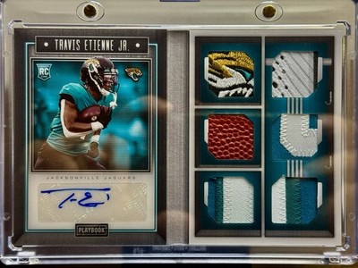 2021 Panini Playbook Travis Etienne JR Rookie Sig Locker /25  Saints RB1 Read!