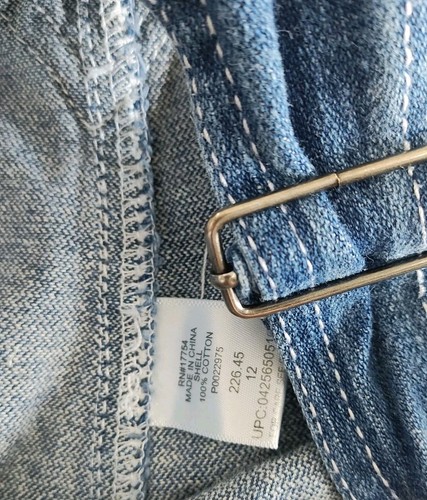 Key Bib Overalls Youth Size 12 Blue Denim Carpenter Pockets Kids For Boy Or Girl - Picture 4 of 6