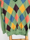 VTG Nick Danger Green Argyle V-neck Sweater Size XXL Golf Preppy 90’s Multicolor — photo 2