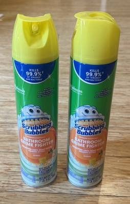 #ad 2 Cans Scrubbing Bubbles Bathroom Grime Fighter Foaming Action Citrus 25 oz Big $20.00