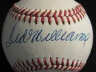 TED WILLIAMS SIGNED BOBBY BROWN BASEBALL GREAT SIGNATURE HALL OF FAME