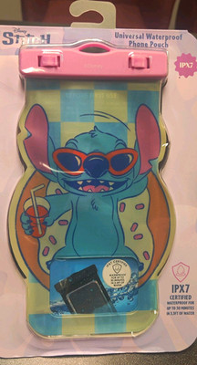 Disney Stitch Universal Waterproof Phone Pouch, Pink/Blue Cartoon Design IPX7