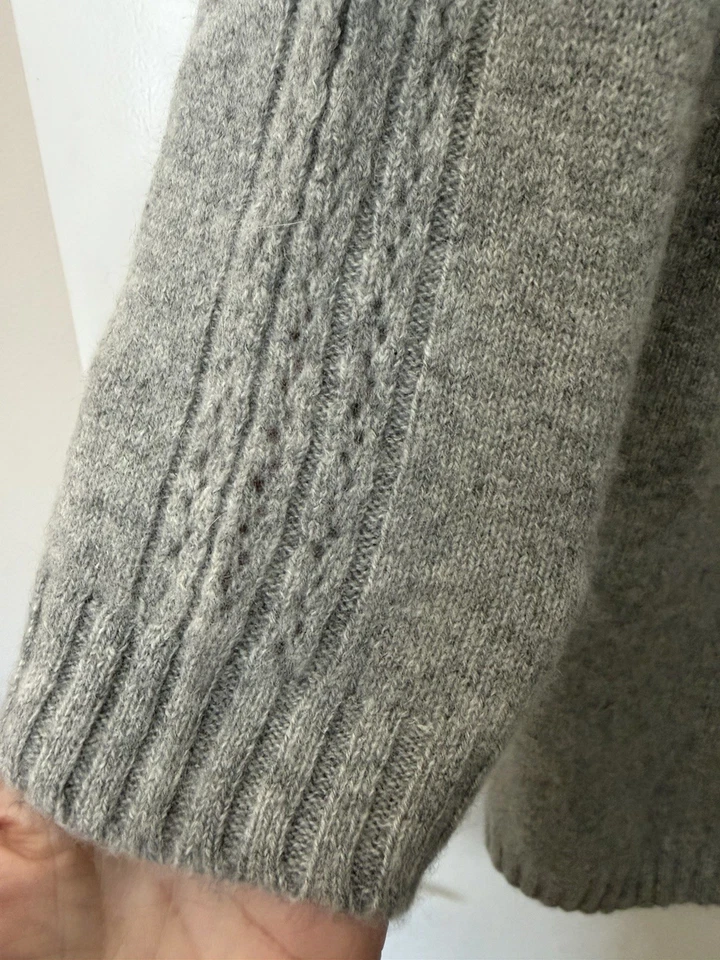 Cárdigan gris 100 % cachemir Soft Surroundings nuevo con etiquetas talla M largo abierto al por menor $220 Foto 3 de 4