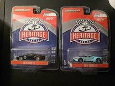 2 x Greenlight / 2017 Ford GT / Heritage Racing Series 1/Gulf Blue and Black #2