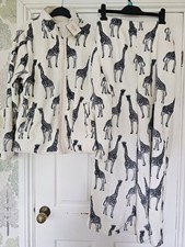 Image of Chelsea Peers Fleecy Giraffe Lounge Set. Warm White Size 12. RRP £65 BNWT