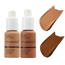 2 Pack PHOERA Foundation 108# 1 Ounce (Pack of 1), Tan and 109# Mocha 