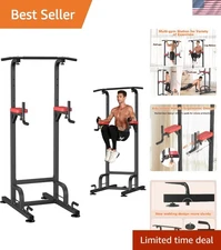 Alloy Steel Pull Up Bar Dip Station - Multifunction Fitness Equipment - 400 lbs