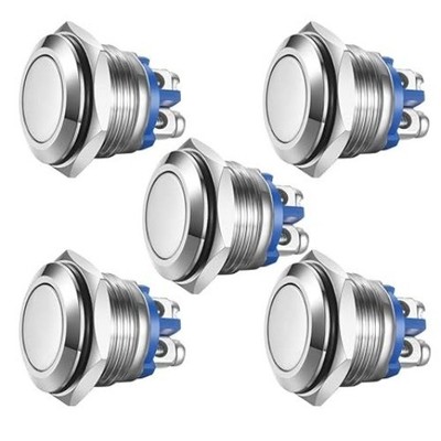 5pcs Momentary Push Button Screw Type terminals 16mm-Momentary