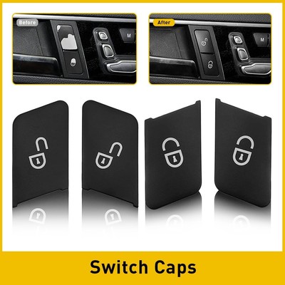 Lock Unlock Switch Button Patch Trim Cover Sticker For Benz W212 W204 X204 EAW
