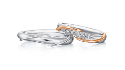 Ehepaar Band natürlicher Diamant rund 0,10 kt 18 kt mehrfarbiges Gold Größe...