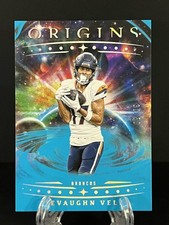 2025 Panini Origins - Devaughn Vele RC Teal Parallel /50 - Rookie Broncos Saints
