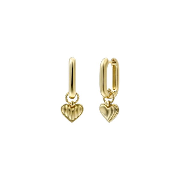 Xenox Ohrringe Creolen Damen Heartbeat Silber 18K Vergoldet XS91907G-image