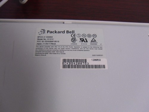 Vintage Packard Bell Computer Keyboard - Model 5131C - Picture 7 of 9