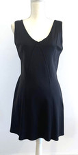 VTG Bruno Duluc For Kush Little Black Body Con V-Neck Dress L