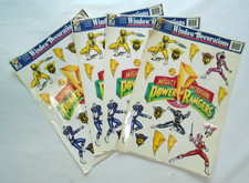 Lot of 4 NEW 1994 Mighty Morphin Power Rangers Reusable Window Clings 17" x 12"