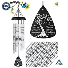 Memorial Wind Chimes Sympathy Gift for Loss of Dad Father Healing Poem Aluminum