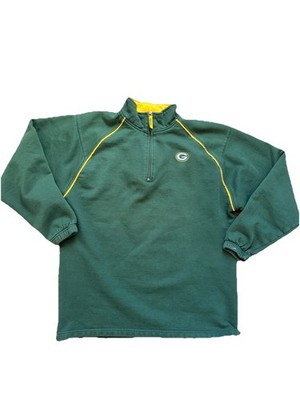 Vintage 90s Pro Player NFL Green Bay Packers Quarter Zip Pullover Sweater